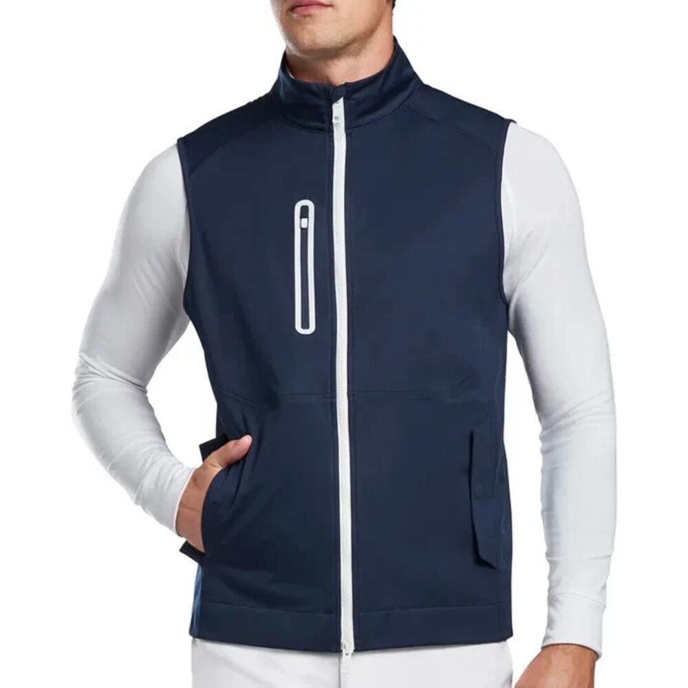 G/FORE Men’s Repeller Soft Shell Blue Full Zip Golf Athletic Sports Vest M